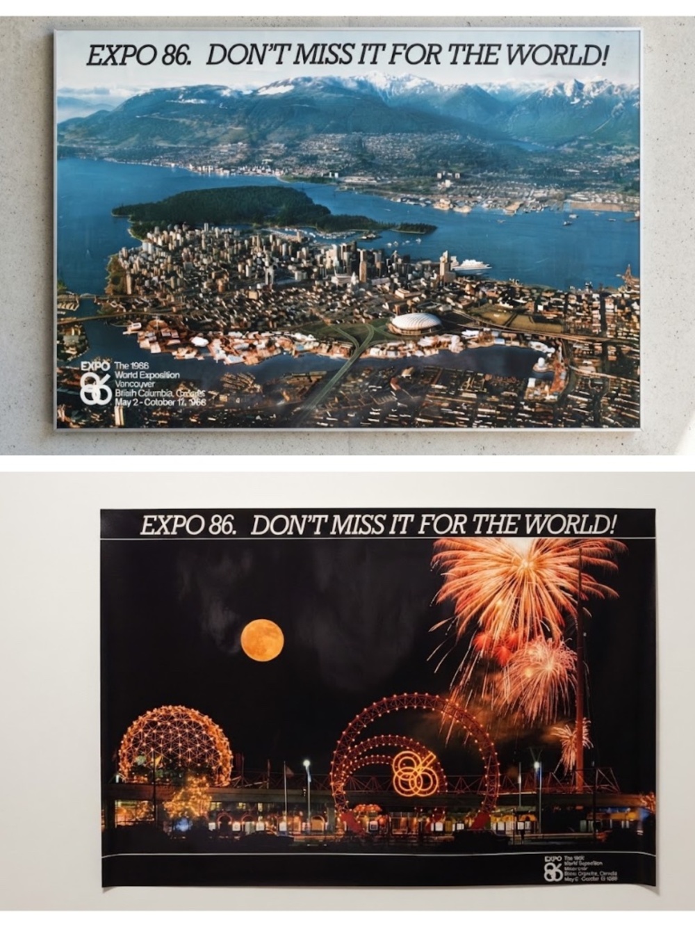 2 Expo 86 Original Posters No Frames